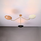 Brass Leaf Studio Industrial Brass Made, 3 Light Elegant Ceiling Flush Mount Pendant Mid Century Modern Raw Brass Sputnik Chandelier Light Fixture