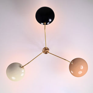 3 Light Brass Sputnik Chandelier 46