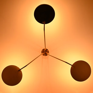 3 Light Brass Sputnik Chandelier 46