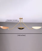 3 Light Brass Sputnik Chandelier 46