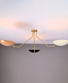 3 Light Brass Sputnik Chandelier 46