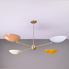 4-Light Uplight Brass Chandelier – Custom Mid-Century Modern Sculptural Ceiling Light |  & Handmade - 32304