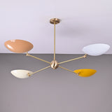 4-Light Uplight Brass Chandelier – Custom Mid-Century Modern Sculptural Ceiling Light |  & Handmade - 32304