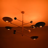 Five-Light Sculptural Brass Chandelier – Handcrafted Mid-Century Modern Luxury Ceiling Light | Custom Size & Finish - 32305