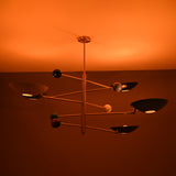 Five-Light Sculptural Brass Chandelier – Handcrafted Mid-Century Modern Luxury Ceiling Light | Custom Size & Finish - 32305