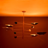 Five-Light Sculptural Brass Chandelier – Handcrafted Mid-Century Modern Luxury Ceiling Light | Custom Size & Finish - 32305