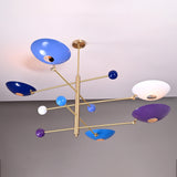 Five-Light Sculptural Brass Chandelier – Handcrafted Mid-Century Modern Luxury Ceiling Light | Custom Size & Finish - 32305