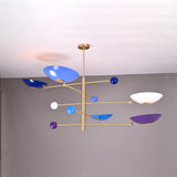 Five-Light Sculptural Brass Chandelier – Handcrafted Mid-Century Modern Luxury Ceiling Light | Custom Size & Finish - 32305