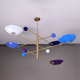 Five-Light Sculptural Brass Chandelier – Handcrafted Mid-Century Modern Luxury Ceiling Light | Custom Size & Finish - 32305
