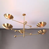 Five-Light Sculptural Brass Chandelier – Handcrafted Mid-Century Modern Luxury Ceiling Light | Custom Size & Finish - 32307