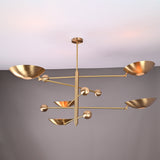 Five-Light Sculptural Brass Chandelier – Handcrafted Mid-Century Modern Luxury Ceiling Light | Custom Size & Finish - 32307