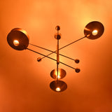 Five-Light Sculptural Brass Chandelier – Handcrafted Mid-Century Modern Luxury Ceiling Light | Custom Size & Finish - 32307