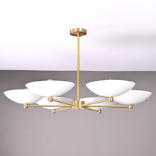 Handcrafted 6-Light Brass Uplight Chandelier | Modern Ceiling Light Fixture | Custom Finish |  - 32308