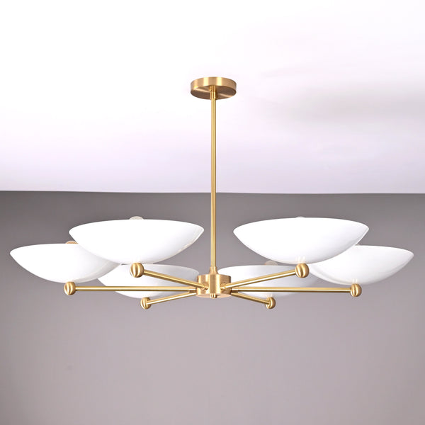 6 Arms Brass Pendant Lamp 40" Wide - 32308