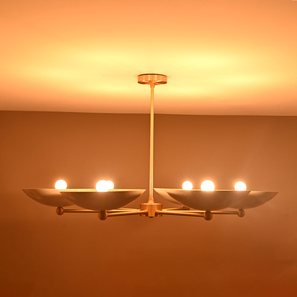 Zurich Discus  -  Uplifting Ceiling Chandelier - 6 Lights - 32308