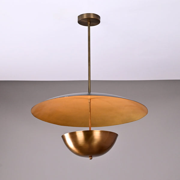 Brass Disk Pendant Lamp 25" Wide - 32309