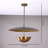 Berlin Discus  -  Uplifting Mid-century Chandelier - 3 Lights - 32309