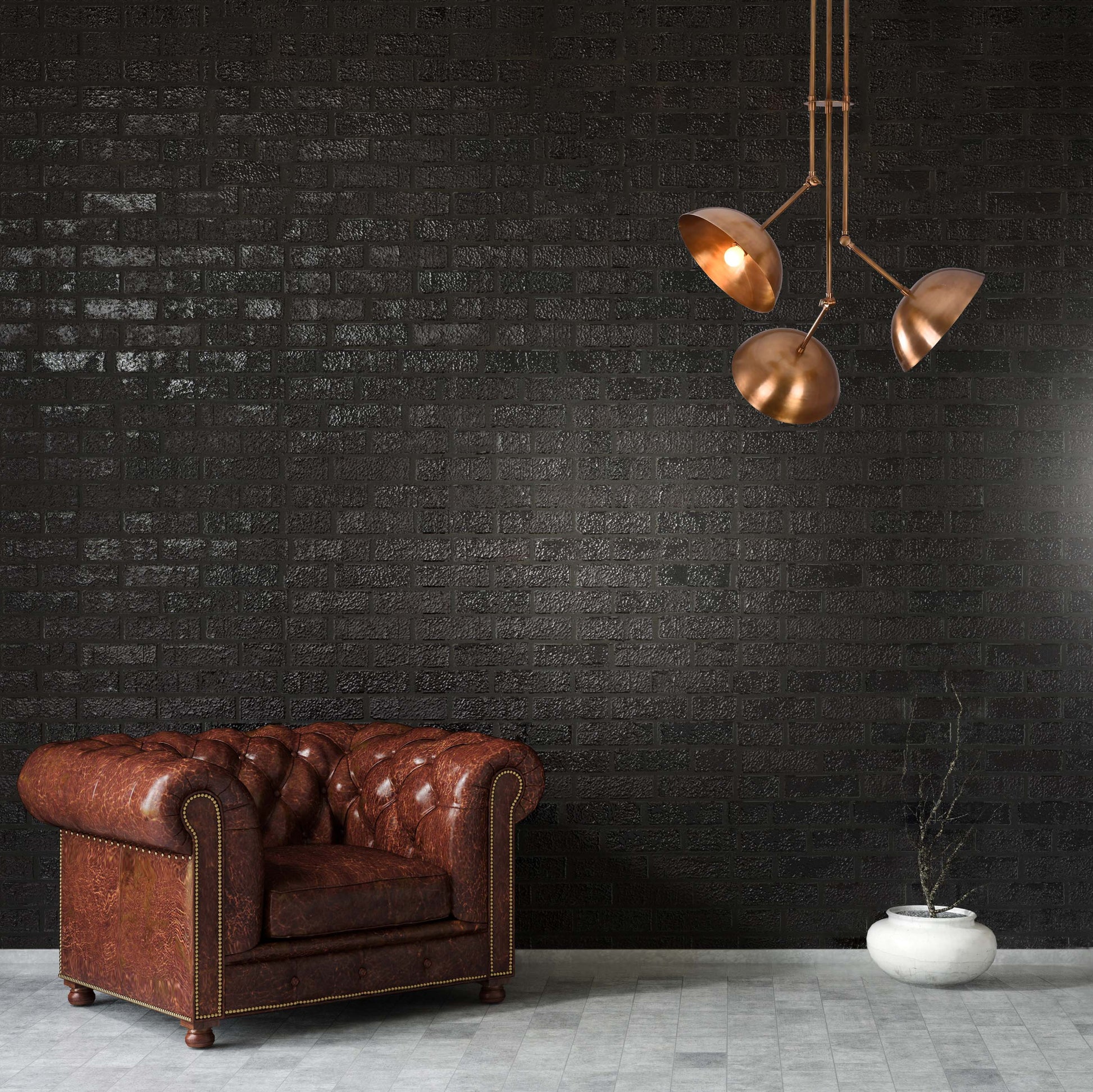 Handcrafted Modern Brass 3-Light Chandelier | Custom Finishes Mid-Century Style Ceiling Light Fixture - 32310