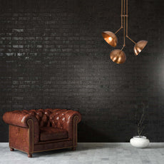 Handcrafted Modern Brass 3-Light Chandelier | Custom Finishes Mid-Century Style Ceiling Light Fixture - 32310
