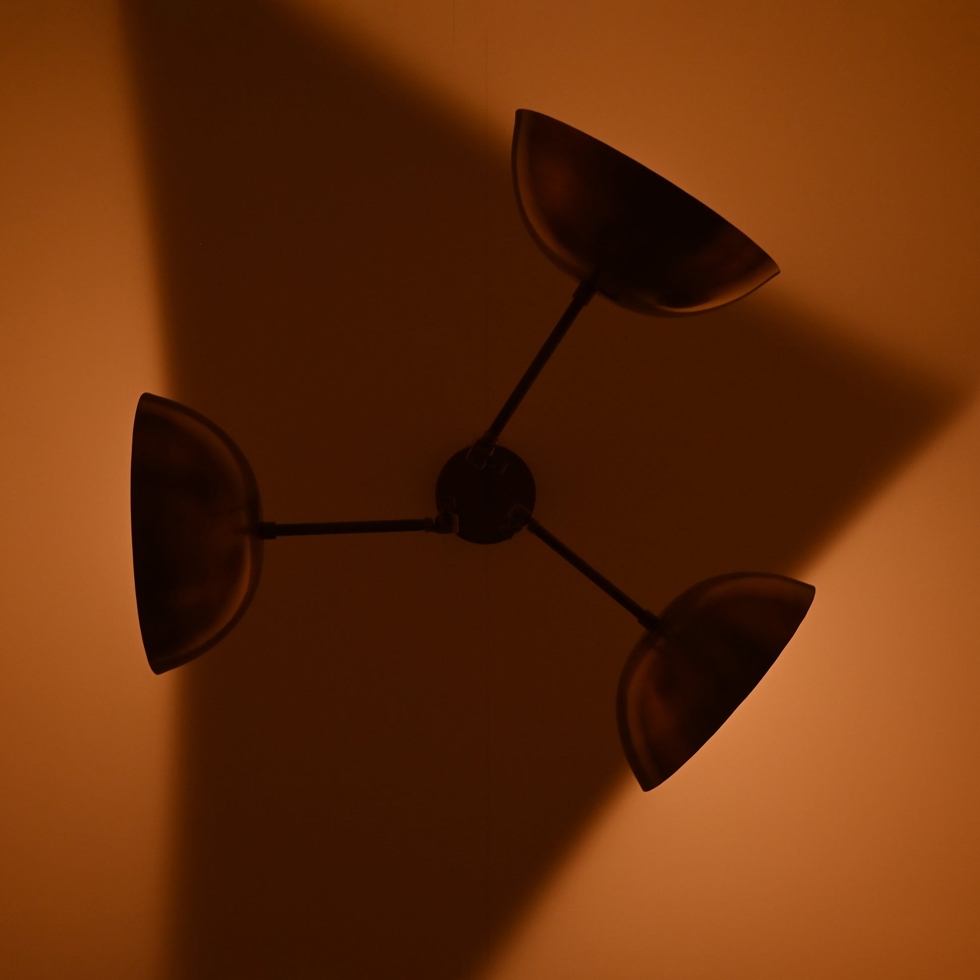 Handcrafted Modern Brass 3-Light Chandelier | Custom Finishes Mid-Century Style Ceiling Light Fixture - 32310