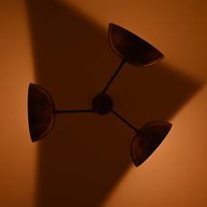 Handcrafted Modern Brass 3-Light Chandelier | Custom Finishes Mid-Century Style Ceiling Light Fixture - 32310