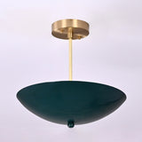 Handcrafted Uplight Brass Dome Chandelier | Custom Finish Modern Flush Mount Light Fixture - 32311