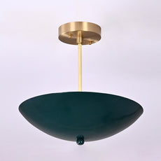 Handcrafted Uplight Brass Dome Chandelier | Custom Finish Modern Flush Mount Light Fixture - 32311