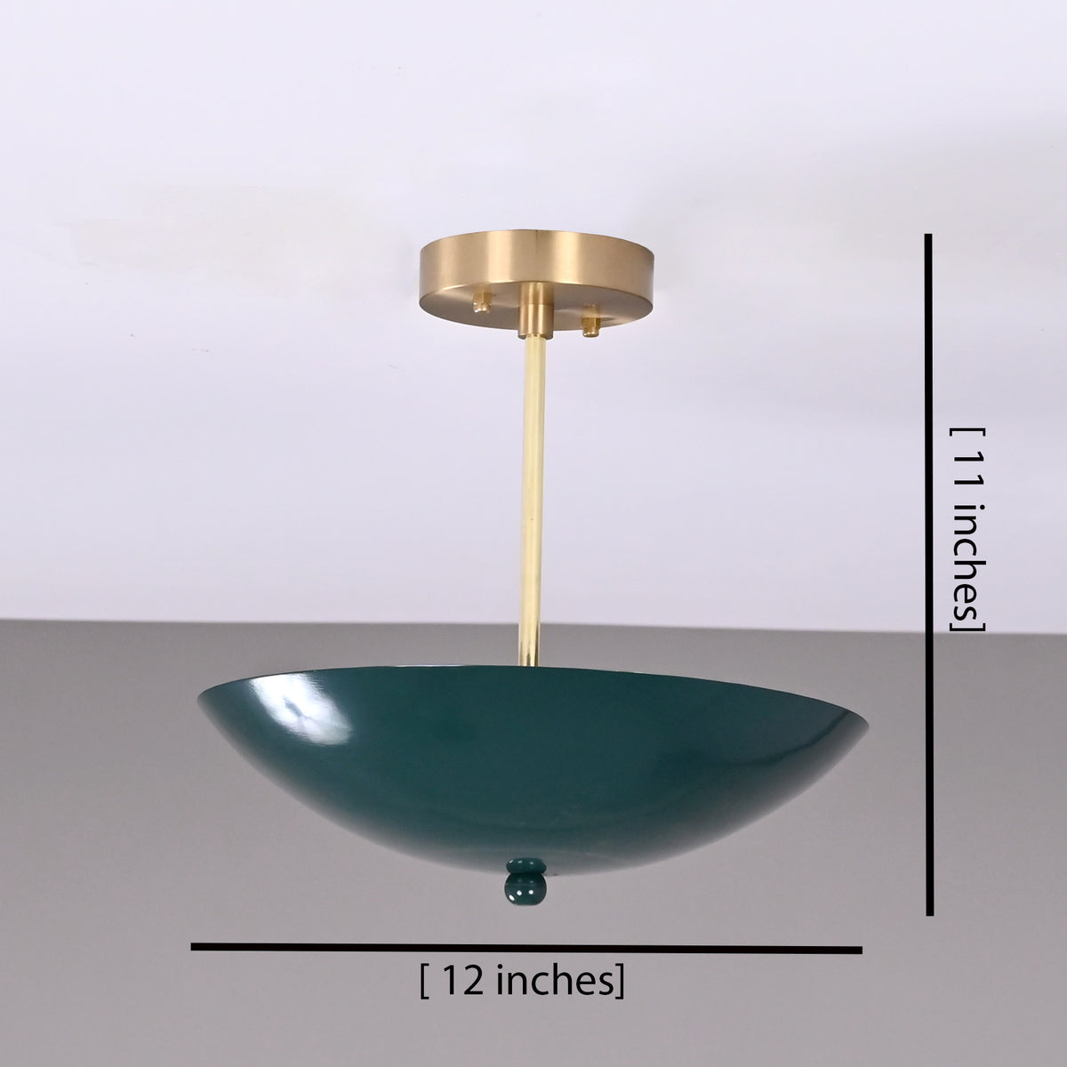 Handcrafted Uplight Brass Dome Chandelier | Custom Finish Modern Flush Mount Light Fixture - 32311