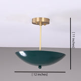 Handcrafted Uplight Brass Dome Chandelier | Custom Finish Modern Flush Mount Light Fixture - 32311