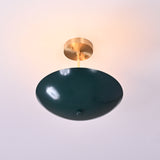 Handcrafted Uplight Brass Dome Chandelier | Custom Finish Modern Flush Mount Light Fixture - 32311