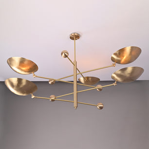 Large 5 bulbs, Brass Orbital Ambient Chandelier, Brass Pendant Lamp 62 inches Wide- 32312