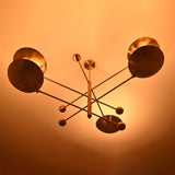 5-Light Uplight Brass Chandelier – Custom Handmade Mid-Century Modern Sculptural Ceiling Light |  - 32312
