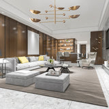 5-Light Uplight Brass Chandelier – Custom Handmade Mid-Century Modern Sculptural Ceiling Light |  - 32312