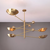 5-Light Uplight Brass Chandelier – Custom Handmade Mid-Century Modern Sculptural Ceiling Light |  - 32312