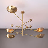 5-Light Uplight Brass Chandelier – Custom Handmade Mid-Century Modern Sculptural Ceiling Light |  - 32312