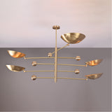 5-Light Uplight Brass Chandelier – Custom Handmade Mid-Century Modern Sculptural Ceiling Light |  - 32312