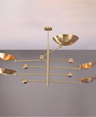 Large 5 bulbs, Brass Orbital Ambient Chandelier, Brass Pendant Lamp 62 inches Wide- 32312