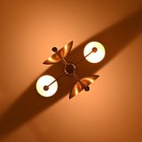 8-Light Full Brass Geometric Chandelier – Custom Modern Ceiling Pendant with Sculptural Bowl Shades |  - 32313