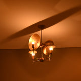 8-Light Full Brass Geometric Chandelier – Custom Modern Ceiling Pendant with Sculptural Bowl Shades |  - 32313