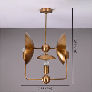 Brass Candelabra Style Pendant Lamp, 4 bulbs, 17 x 27 inches - 32313