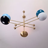 5-Light Uplight Brass Chandelier – Custom Handmade Mid-Century Modern Sculptural Ceiling Light |  - 32314