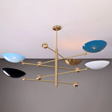 5-Light Uplight Brass Chandelier – Custom Handmade Mid-Century Modern Sculptural Ceiling Light |  - 32314