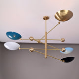 5-Light Uplight Brass Chandelier – Custom Handmade Mid-Century Modern Sculptural Ceiling Light |  - 32314