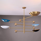 5-Light Uplight Brass Chandelier – Custom Handmade Mid-Century Modern Sculptural Ceiling Light |  - 32314