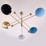 5-Light Uplight Brass Chandelier – Custom Handmade Mid-Century Modern Sculptural Ceiling Light |  - 32314