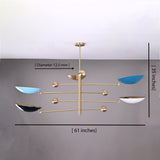 5-Light Uplight Brass Chandelier – Custom Handmade Mid-Century Modern Sculptural Ceiling Light |  - 32314