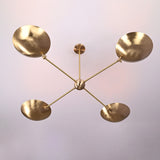 4-Light Uplight Brass Chandelier – Custom Mid-Century Modern Sculptural Ceiling Light |  & Handmade - 32315