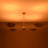 4-Light Uplight Brass Chandelier – Custom Mid-Century Modern Sculptural Ceiling Light |  & Handmade - 32315