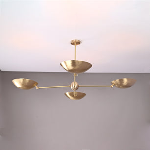 Large 4 Bulbs Brass Ambient Chandelier, Brass No-glare Pendant Lamp 57 inches Wide- 32315