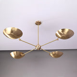 4-Light Uplight Brass Chandelier – Custom Mid-Century Modern Sculptural Ceiling Light |  & Handmade - 32315